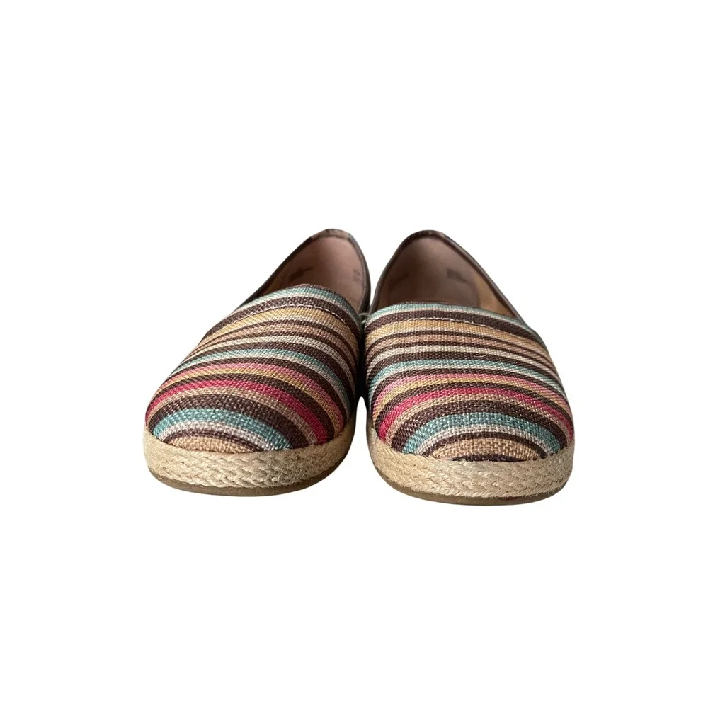 B.O.C. Born Concept Womens Striped Espadrille Flats Multicolor Fabric Size 8.5
